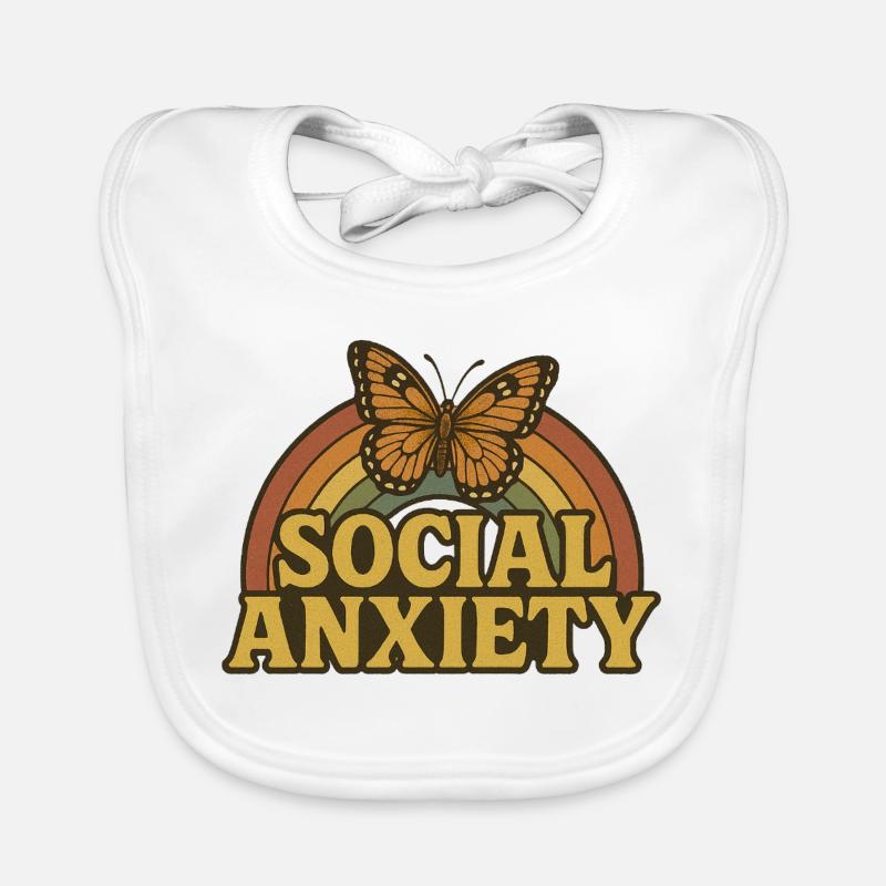 Retro Butterfly Soziale Angst Baby Bio-Lätzchen