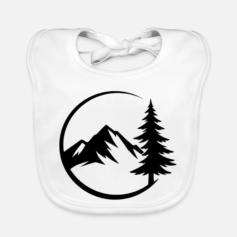 Silhouette de forêt de montagne Bavoir bio Bébé