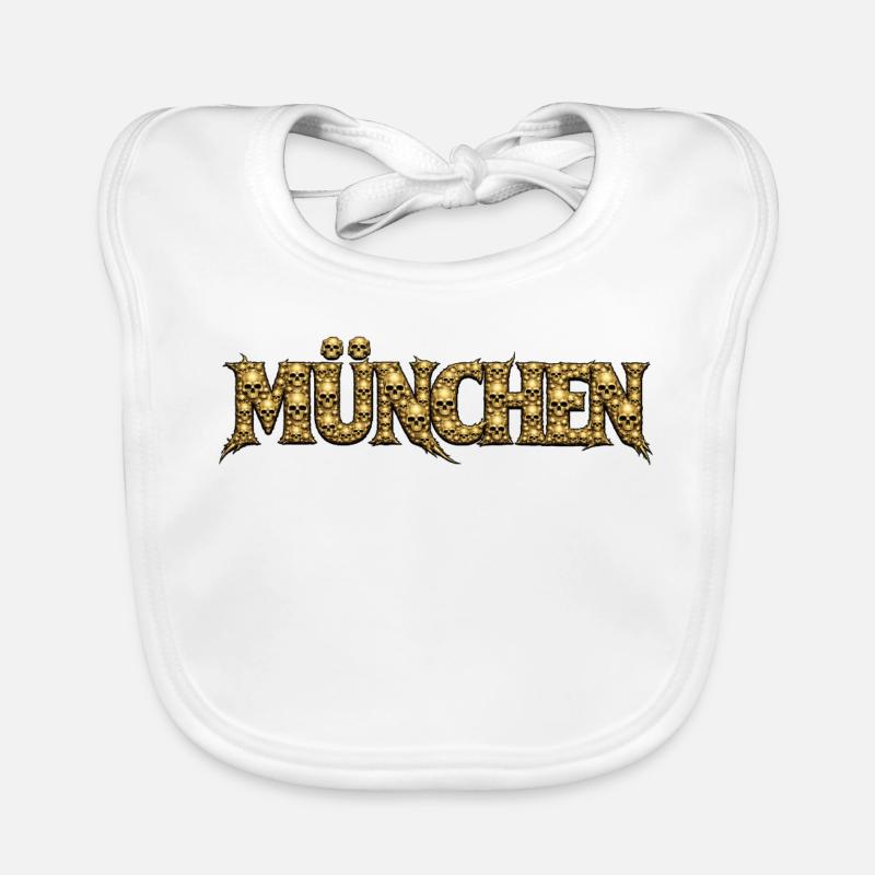 München Gothic Schädel-Logo Baby Bio-Lätzchen