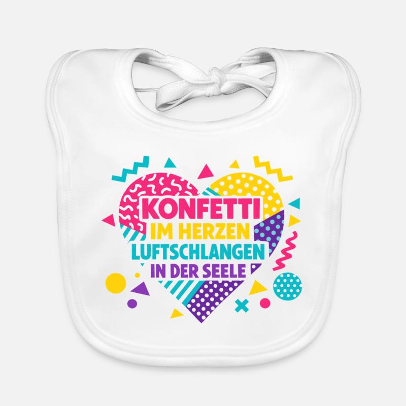 Karneval Konfetti im Herzen - lustiges Geschenk Baby Bio-Lätzchen