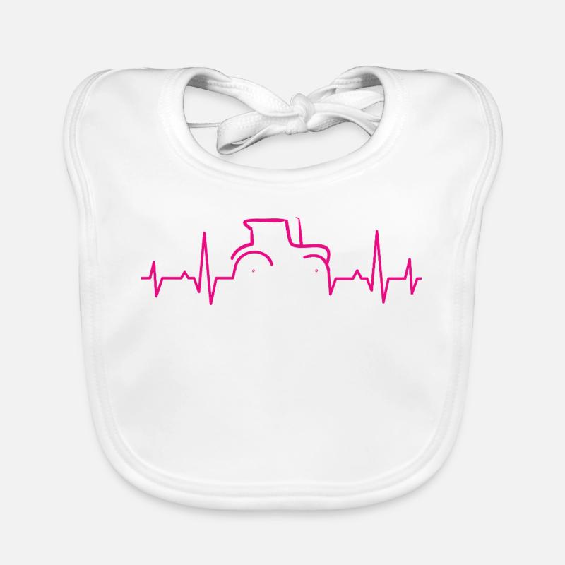 KARDIOGRAMM TRAKTOR Magenta Baby Bio-Lätzchen