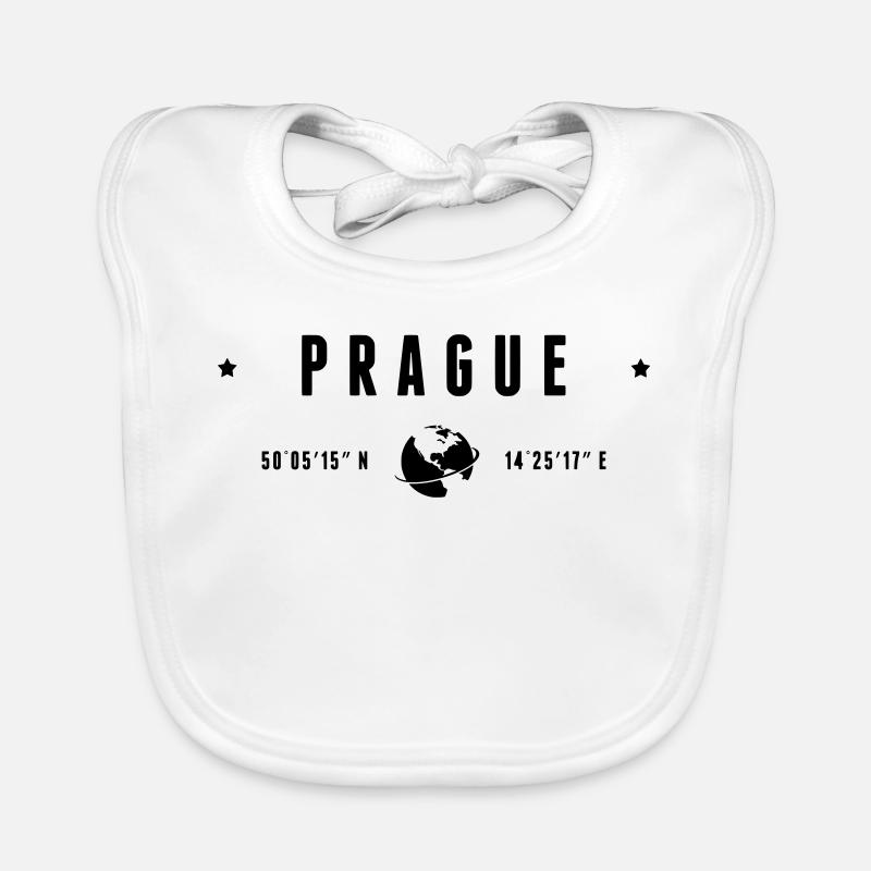 Prague GPS Coordinates Czech Republic Organic Baby Bibs