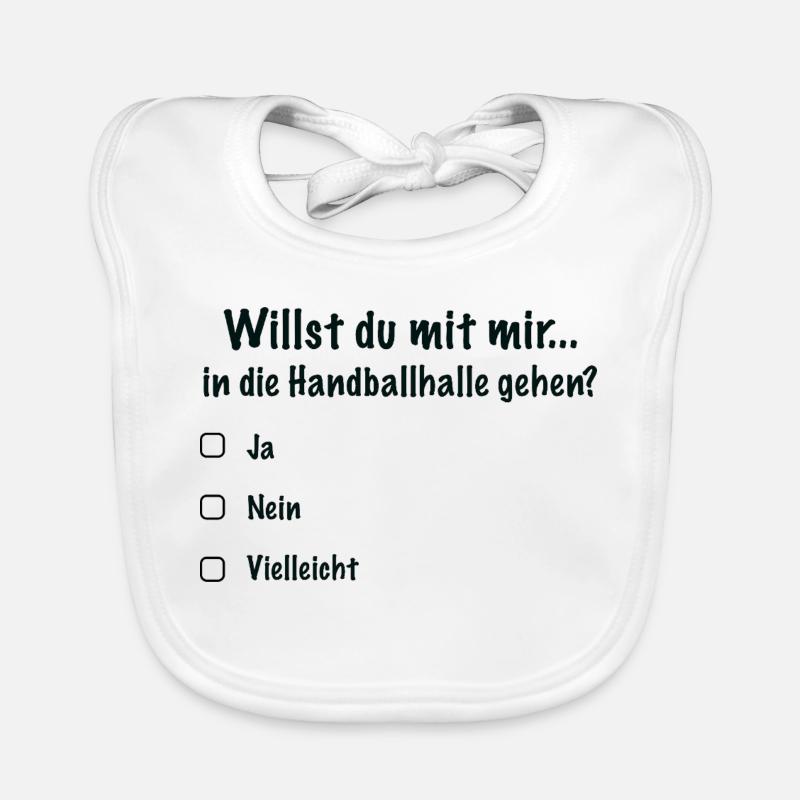 Handballdate Spruch Einladung (Schwarz) Baby Bio-Lätzchen