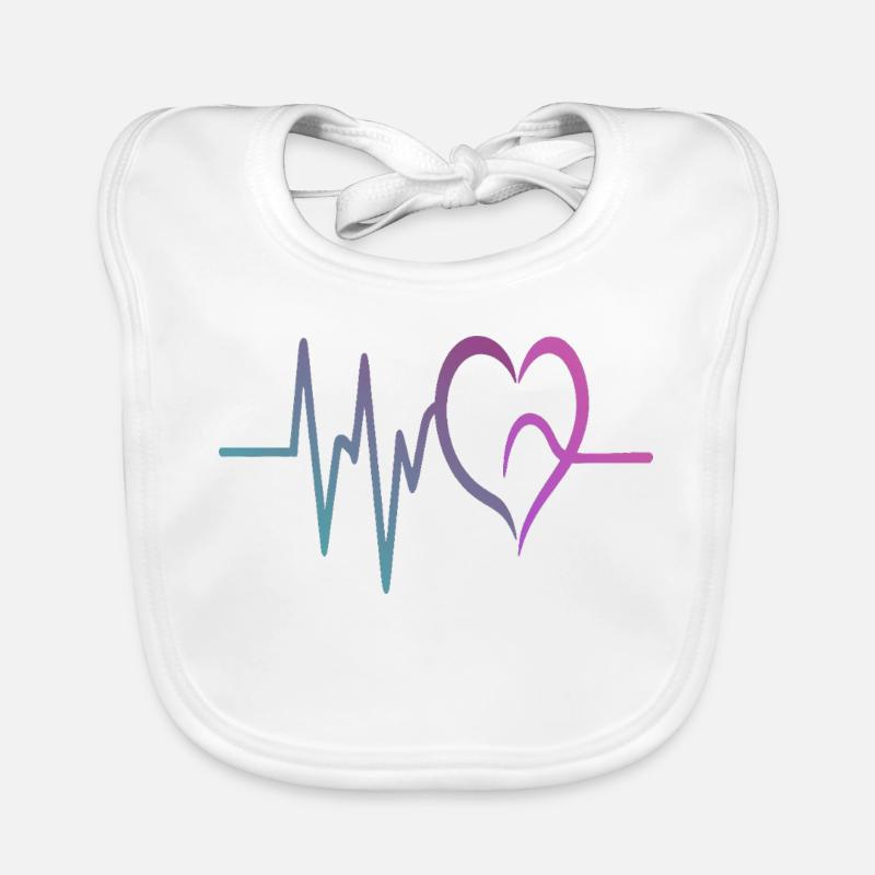 Cœur ECG à gradient Bavoir bio Bébé