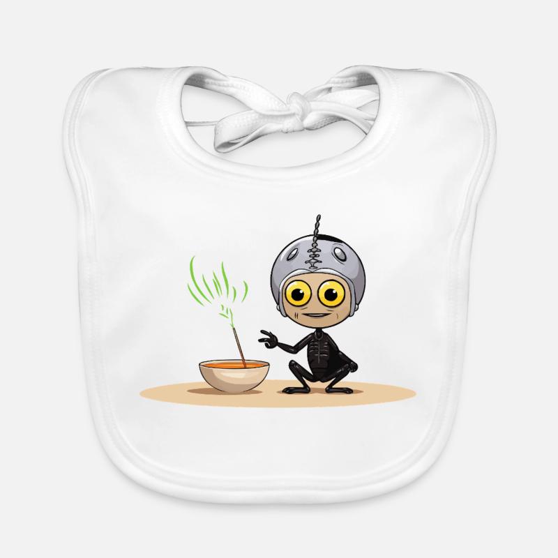 Squelette dans le casque spatial plante la progéniture Bavoir bio Bébé
