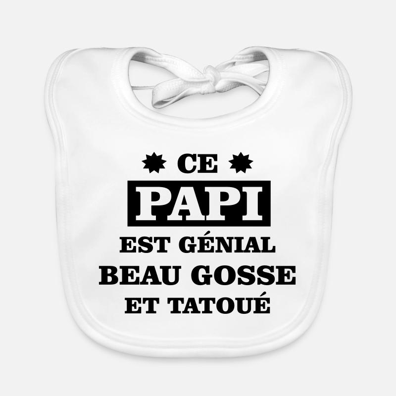 Ce papi est génial beau gosse et tatoué Bavoir bio Bébé