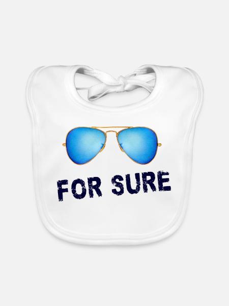 for sure - Organic Baby Bibs - white - Front