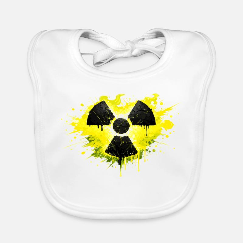 Radioactive warning symbol in splash design Organic Baby Bibs