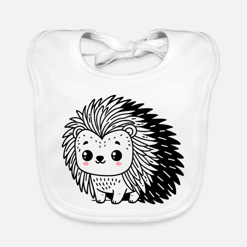 Un hérisson mignon dans le style dessin animé Bavoir bio Bébé