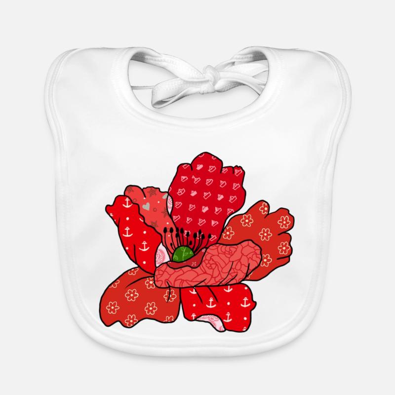 Roter_Mustermohn Baby Bio-Lätzchen