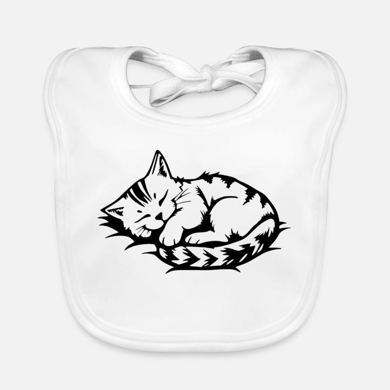 Chat noir endormi Bavoir bio Bébé