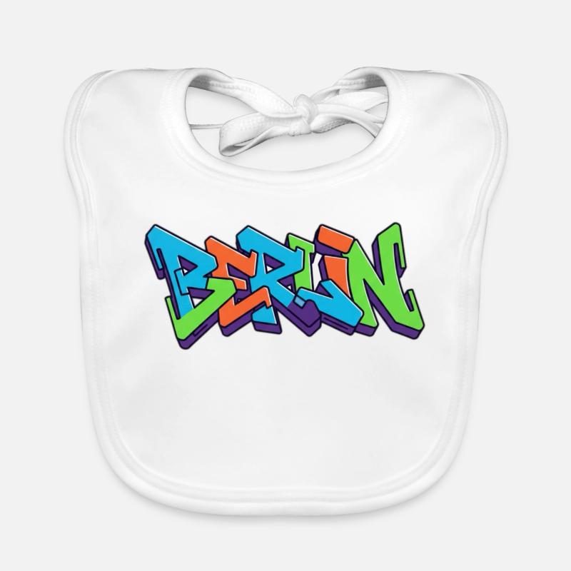 Berlin Streets Graffiti Colour Explosion Organic Baby Bibs