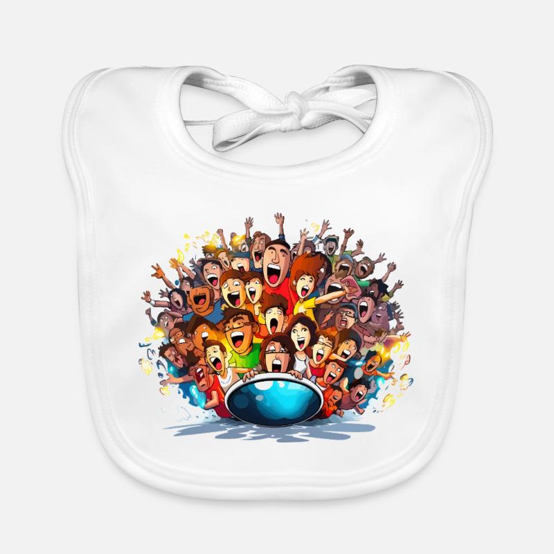 Jubelnde Massen auf Boot Baby Bio-Lätzchen