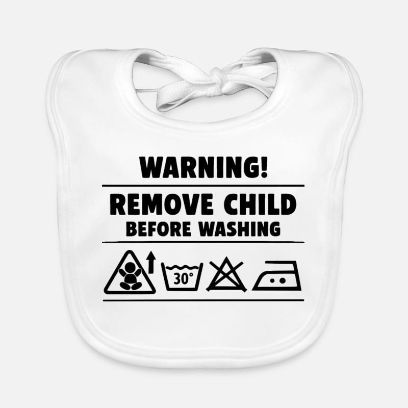 Warning! Remove Child before washing Baby Bio-Lätzchen