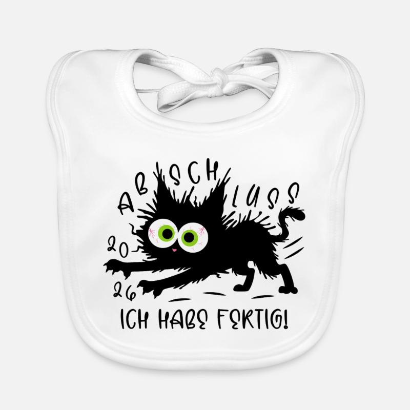 Graduation 2026 I'm done cat Organic Baby Bibs