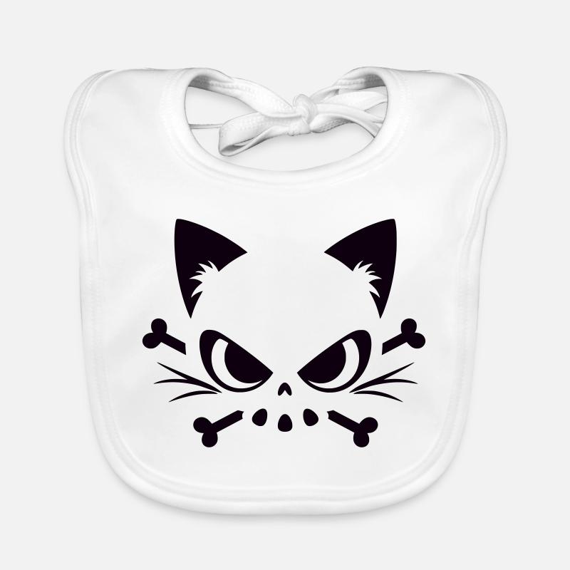 Crâne de chat | Motif minimaliste de Skull & Bones Bavoir bio Bébé