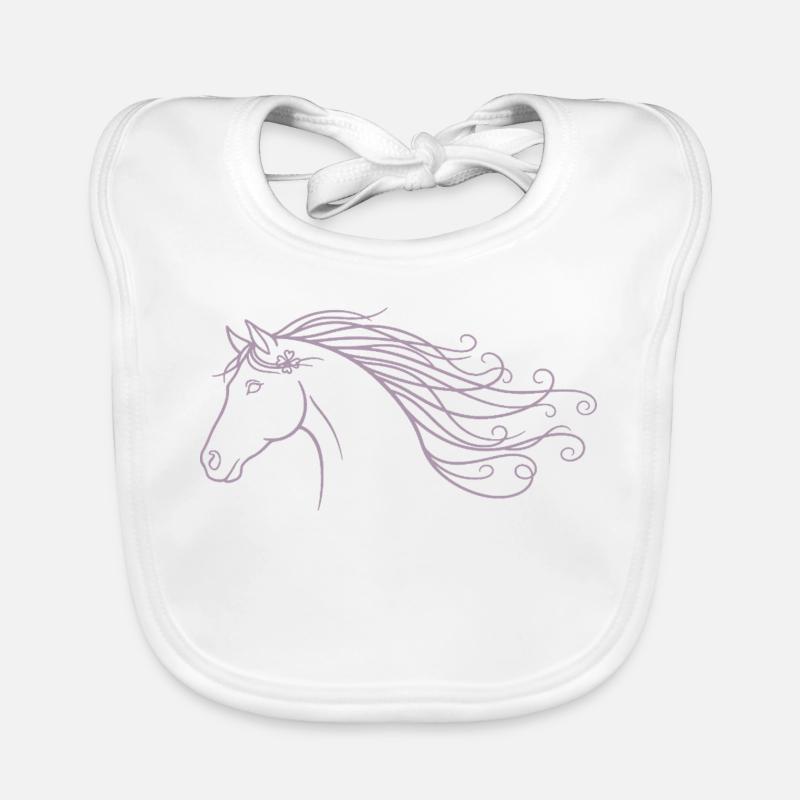 Semelle minimaliste de cheval à cheval en silhouette Bavoir bio Bébé