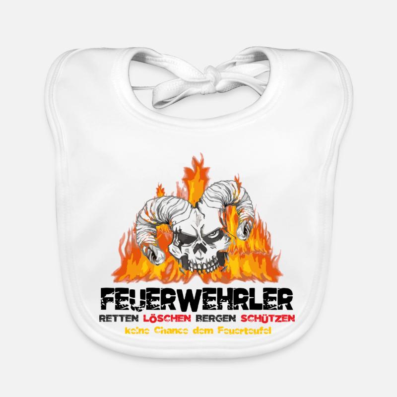 Pompier Fire Devil - Bavoir bio Bébé - blanc