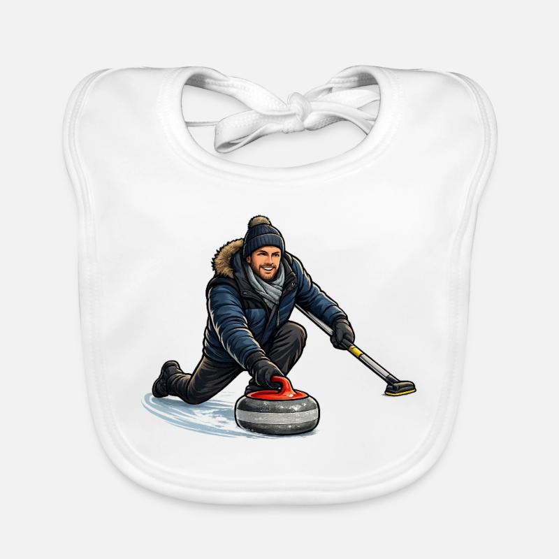 Héros du curling dans le vent de glace Bavoir bio Bébé