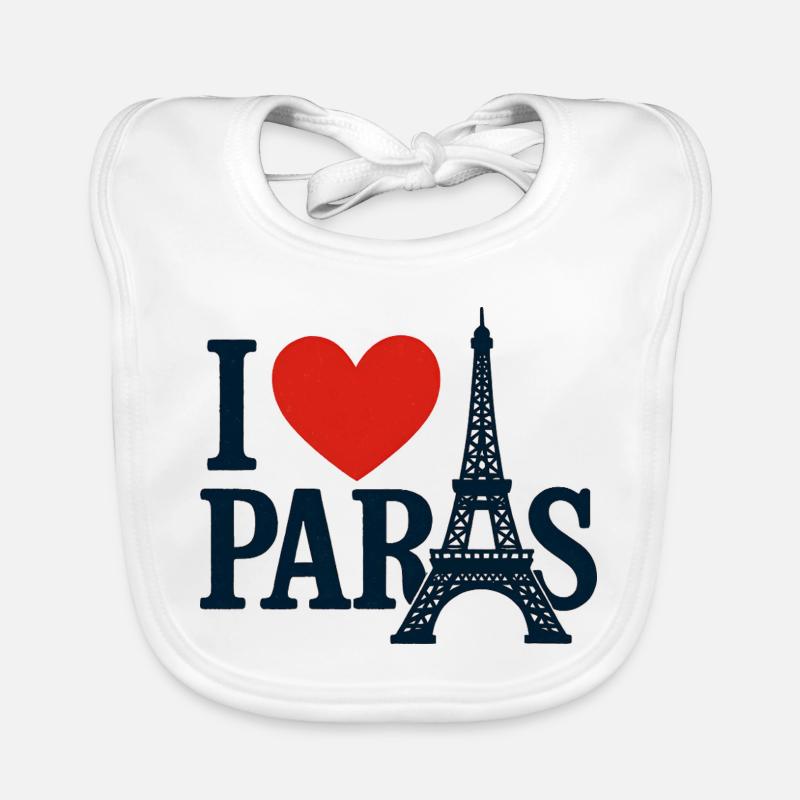 Ich liebe Paris Eiffel Herz Baby Bio-Lätzchen