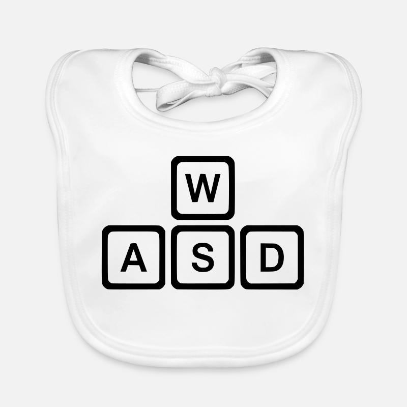 WASD Tasten PC Gaming Nerd Vektor Baby Bio-Lätzchen
