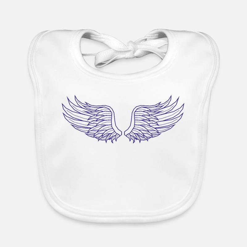 Digital Wings – Art lineline moderne en bleu Bavoir bio Bébé