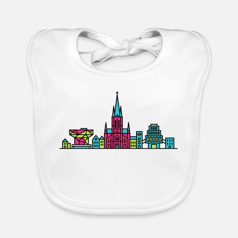Antwerpener Stadtskyline-Kathedrale Moderne Linienkunst Baby Bio-Lätzchen