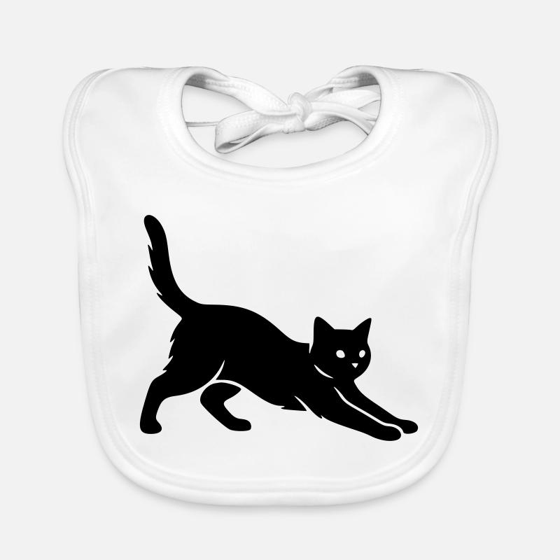 chat - Bavoir bio Bébé - blanc