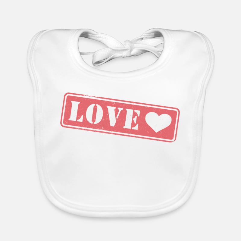 Love Stamp Heart Organic Baby Bibs