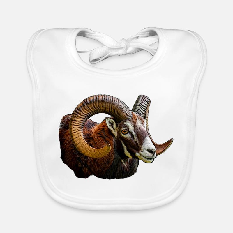 Tête de mouflon Bavoir bio Bébé