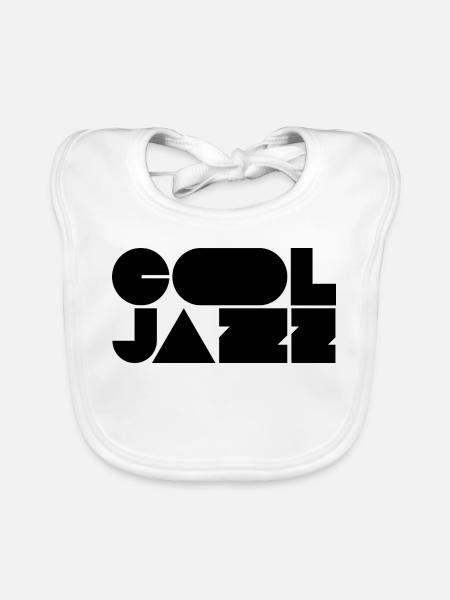 Kühnes, cooles Jazz-Logo-Design - Baby Bio-Lätzchen - Weiß - Vorne