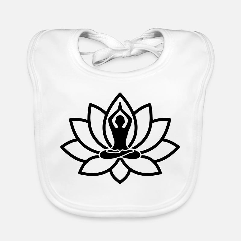 Silhouette de fleur de lotus de yoga Bavoir bio Bébé