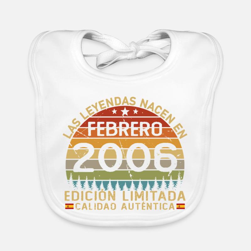 Februar 2006 Retro Vintage Geburtstagsgeschenk - Baby Bio-Lätzchen - Weiß