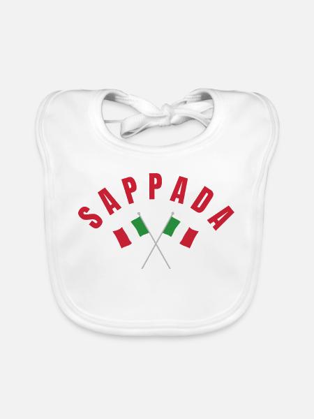 Drapeaux italiens de Sappada - Bavoir bio Bébé - blanc - Devant