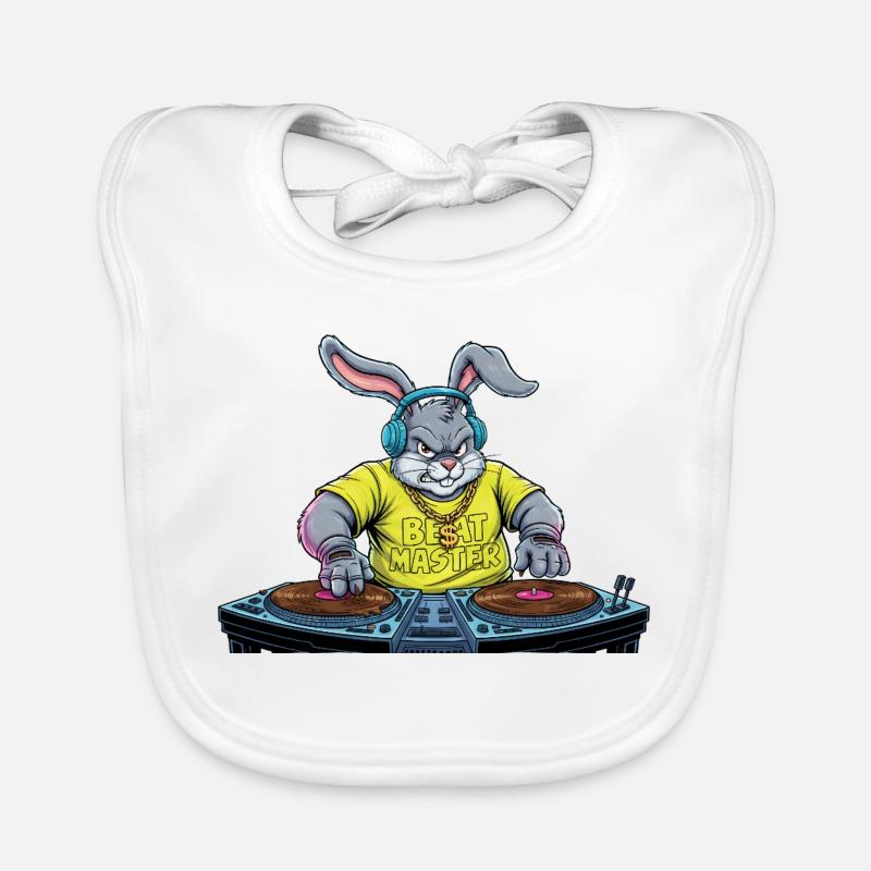 DJ Easter Egg Party Disco Music Rave Easter Bunny Organic Baby Bibs