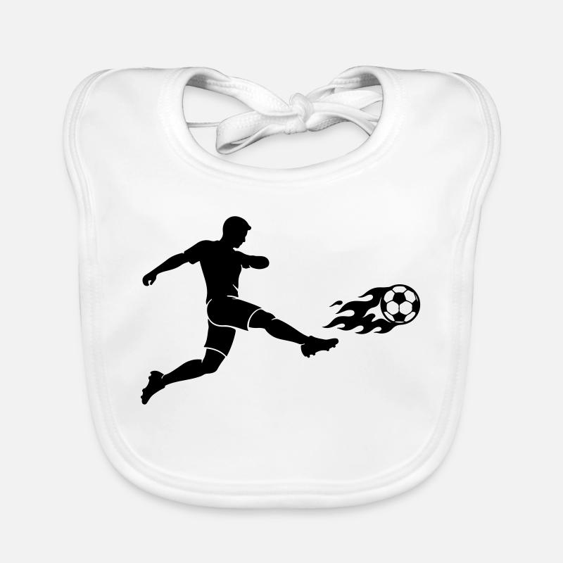 Soccer Striker Silhouette Organic Baby Bibs