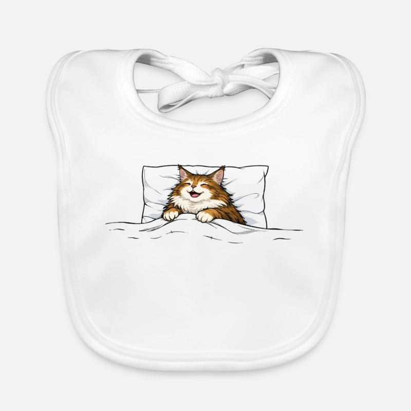 Chat endormi – Motif d’animal câlin mignon Bavoir bio Bébé