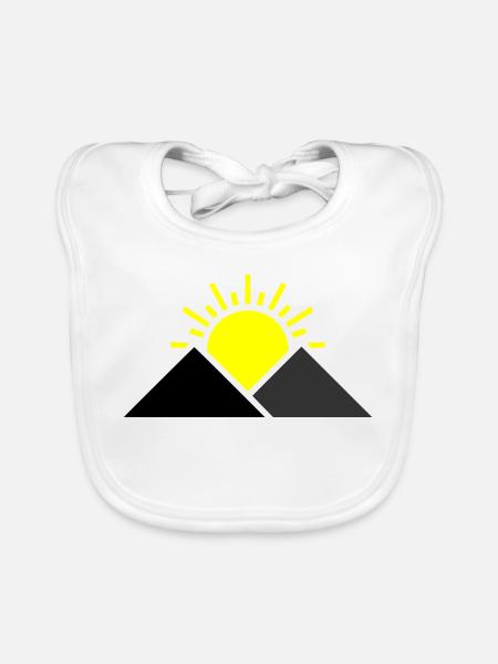Sonne Berge Landschaft - Baby Bio-Lätzchen - Weiß - Vorne