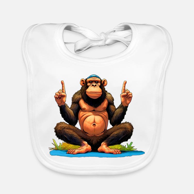 Monkey Yoga / Yogi Monkey Bavoir bio Bébé