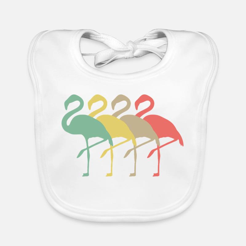 Pastel Flamingo Quartet Organic Baby Bibs