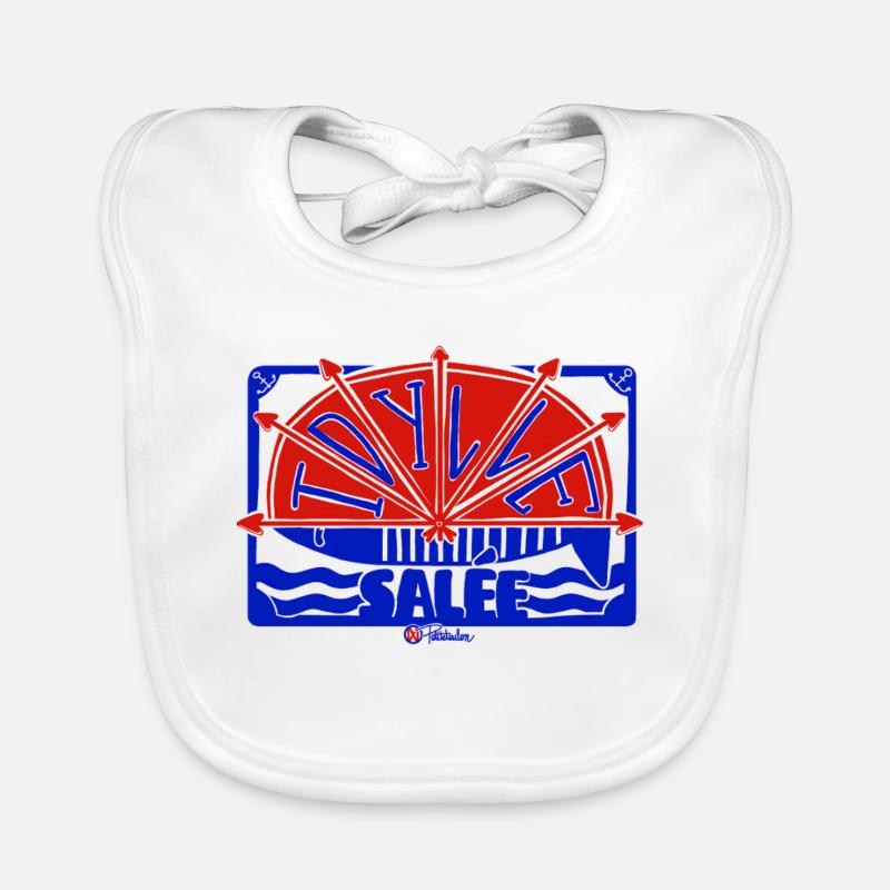 Salzige Idylle, Ventilator und Meeresliebe Baby Bio-Lätzchen