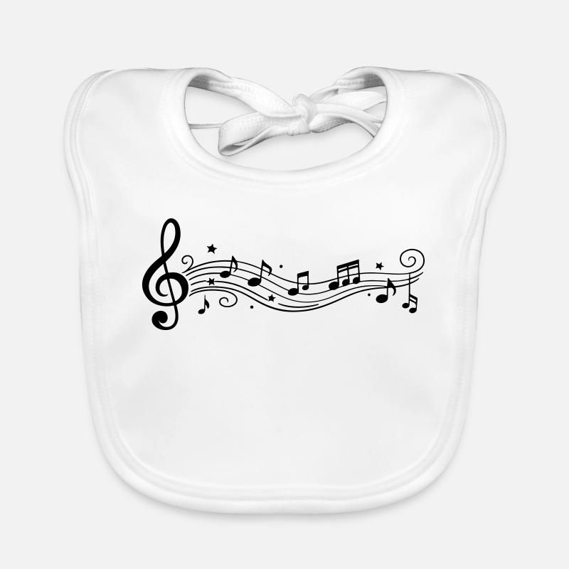 Musical Notes Melody Clefs Organic Baby Bibs