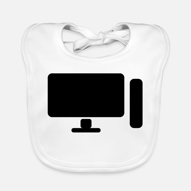 Minimal PC Setup Icon – Gamer Design Organic Baby Bibs