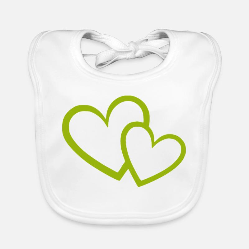 Cœur vert motif de cœurs verts Bavoir bio Bébé