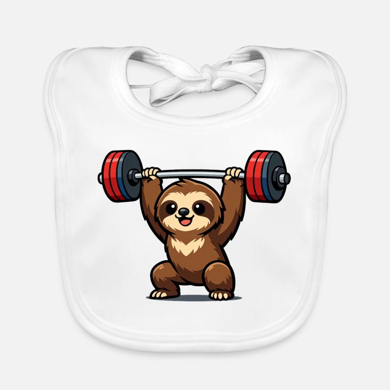 Powerful sloth lift Organic Baby Bibs