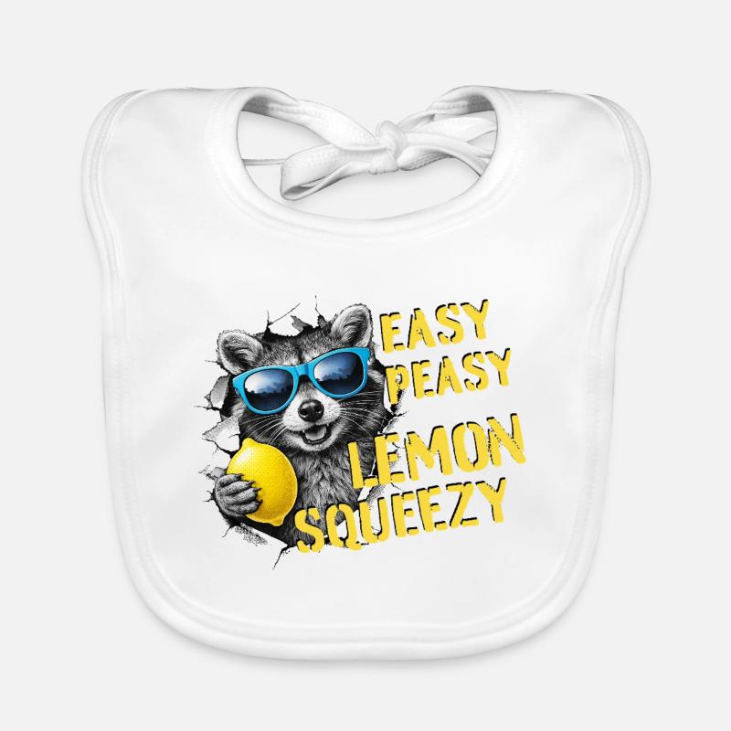 Easy Peasy Lemon Squeezy – Sommer Waschbär Baby Bio-Lätzchen