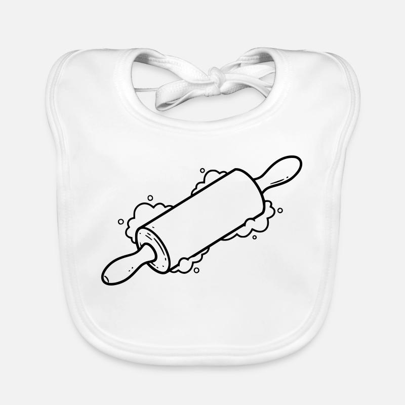 Rolling Pin Baking Roll Flour Outline Organic Baby Bibs