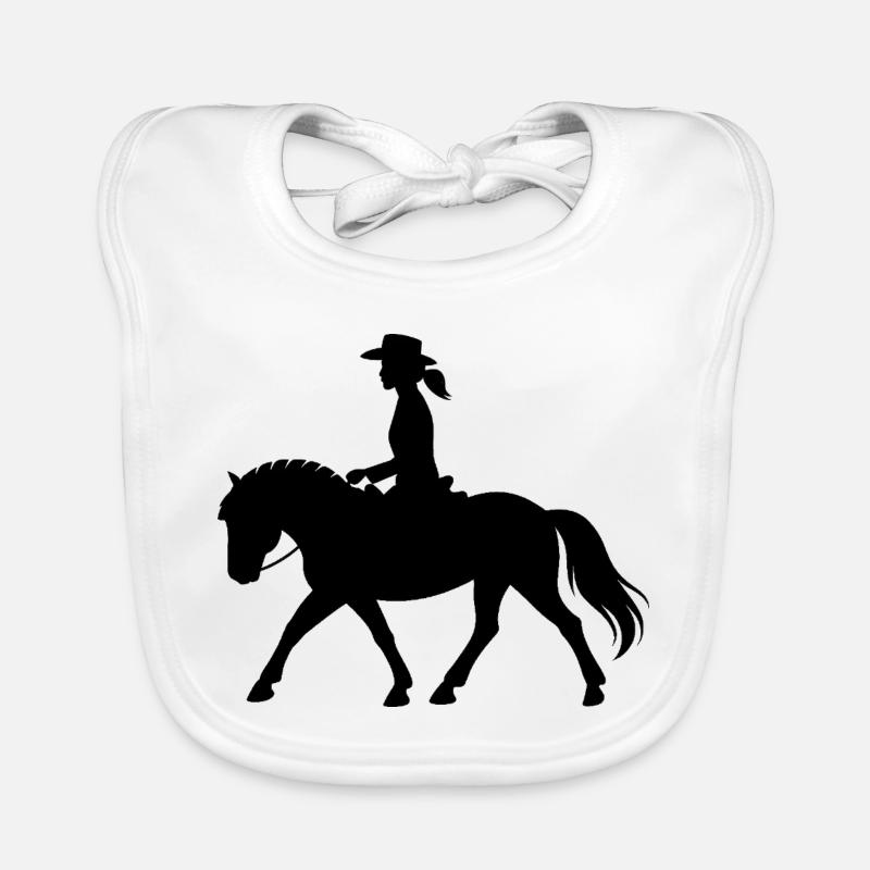 Silhouette du cavalier dans le style occidental Bavoir bio Bébé