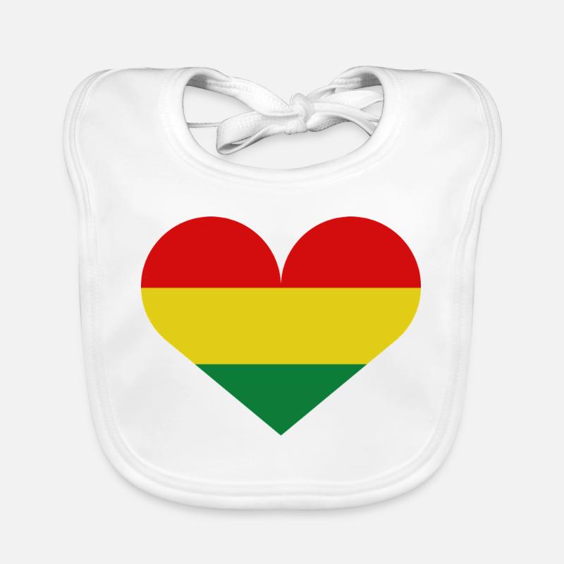 Bolivia heart flag Organic Baby Bibs
