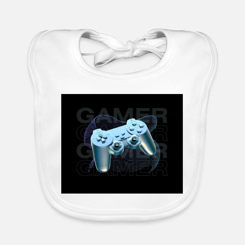 Neonblauer Controller 3D Baby Bio-Lätzchen